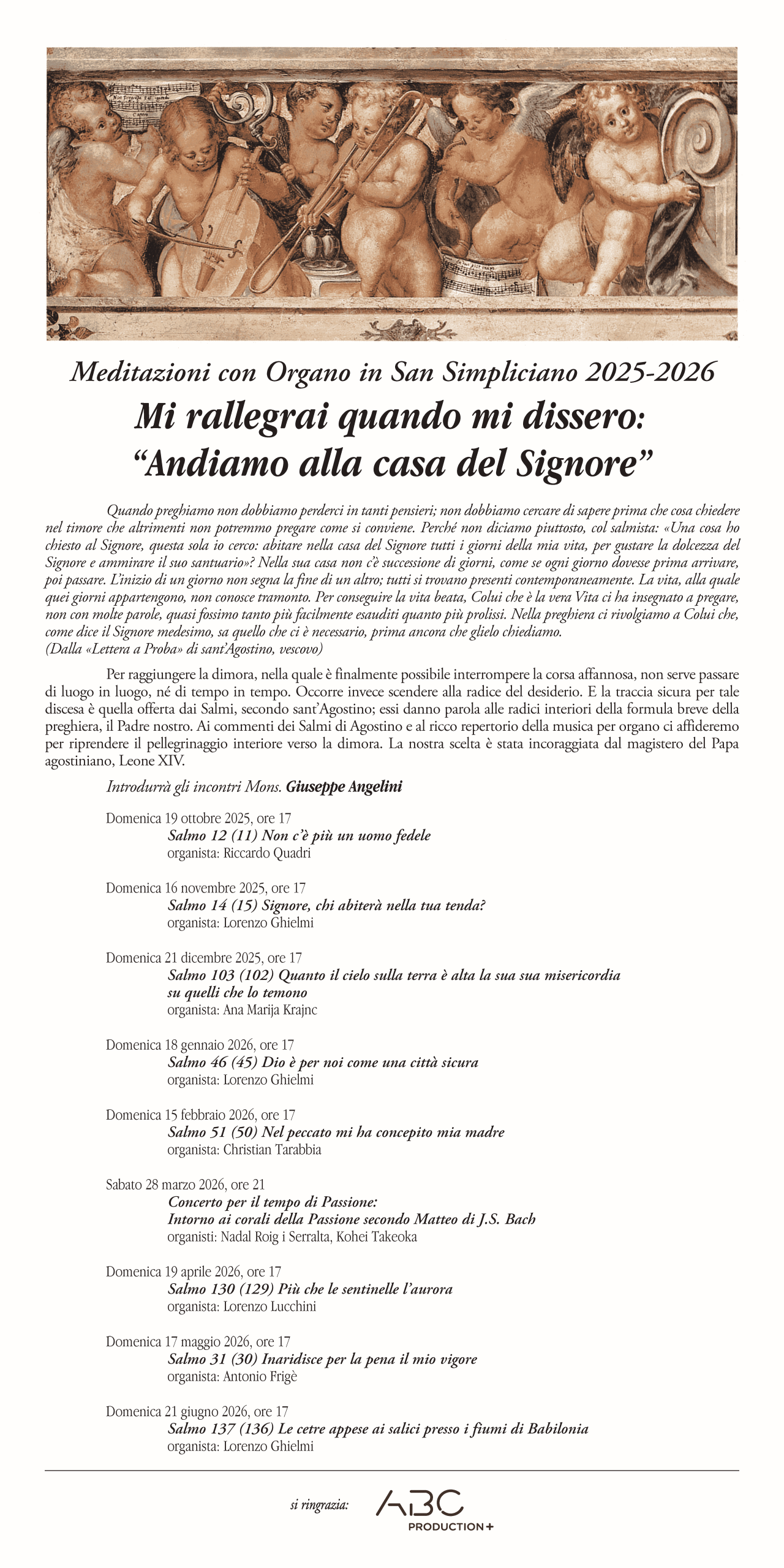 Meditazioni con Organo in San Simpliciano 2025-2026